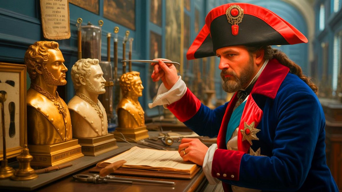 Illustration de la reconstitution de la voix d'Henri IV à partir de scans de sa tête embaumée. Image réalisée par IA.