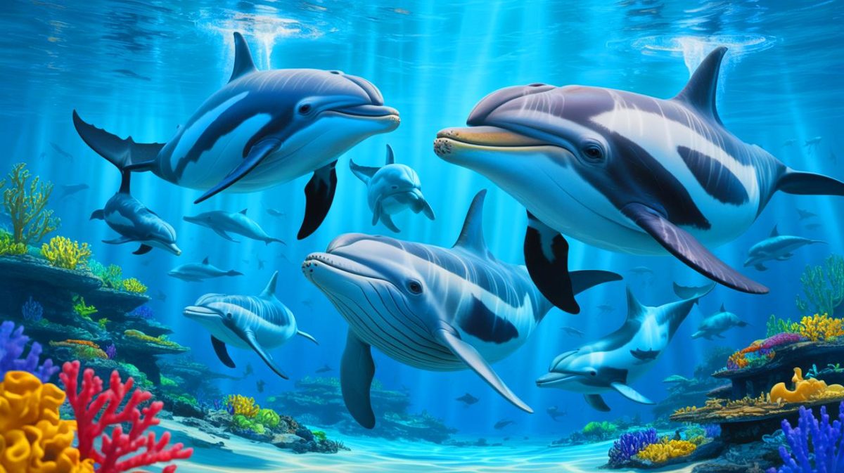Illustration de l'interdiction des spectacles avec dauphins et baleines au Mexique. Image réalisée par IA.