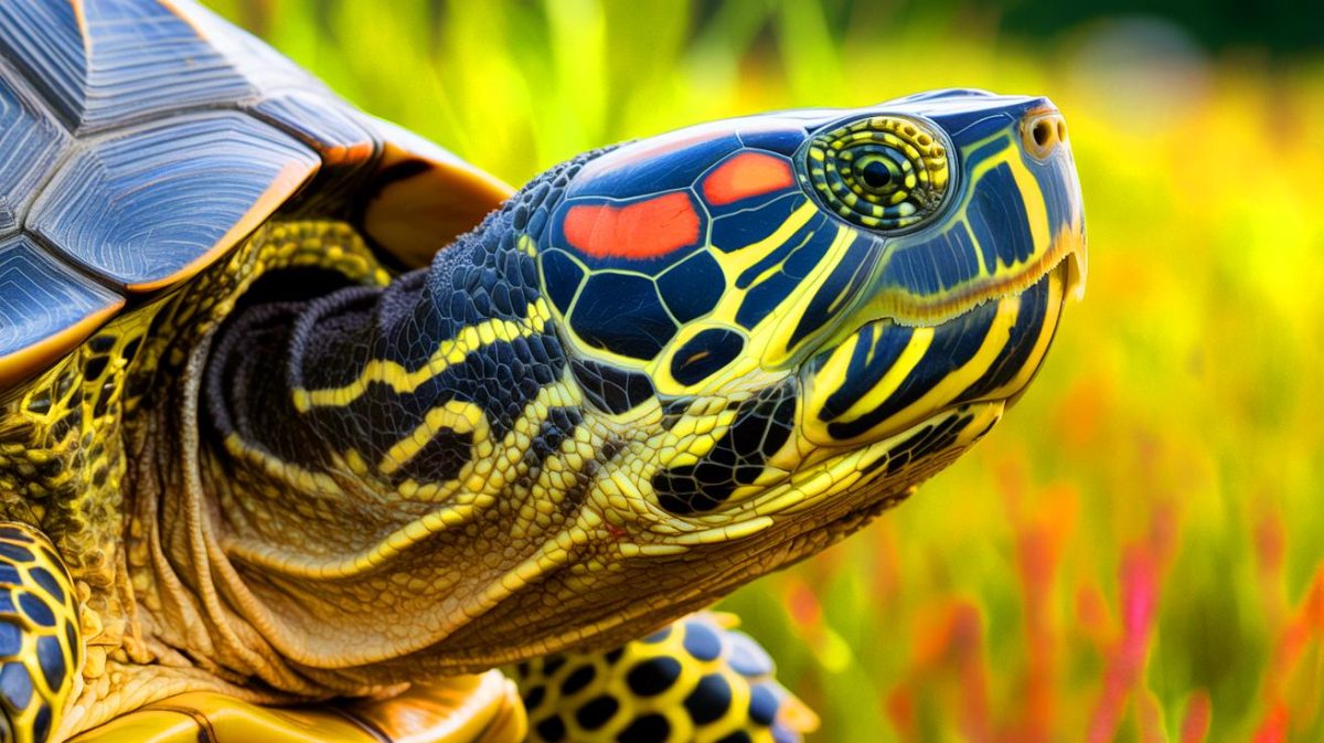 Illustration de la formation des écailles de tortue par mécanogenèse et génétique. Image réalisée par IA.