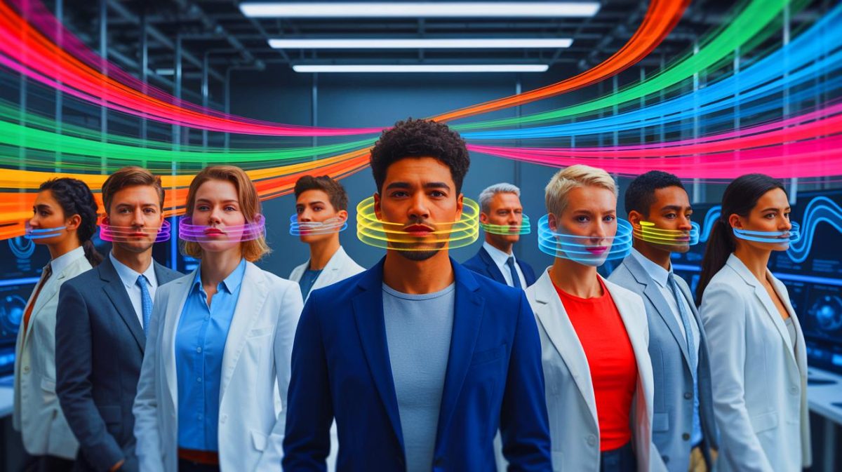 Illustration de l'empreinte respiratoire unique chez chaque individu. Image réalisée par IA.