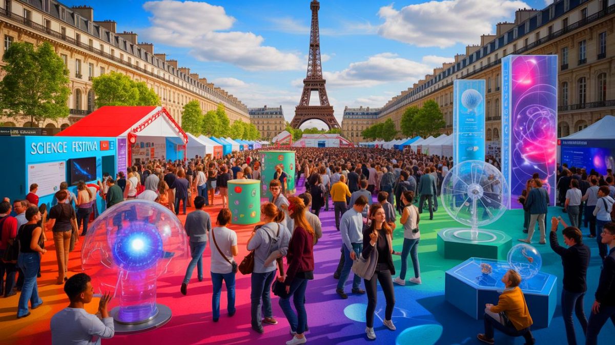 Illustration de la fusion entre science et culture lors du festival Double•Science. Image réalisée par IA.