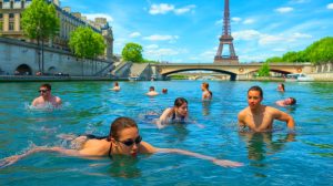 Illustration de la réouverture de la baignade dans la Seine à Paris. Image réalisée par IA.