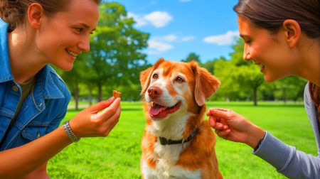 Illustration de l'étude sur la capacité des chiens à discerner la moralité humaine, générée par intelligence artificielle.