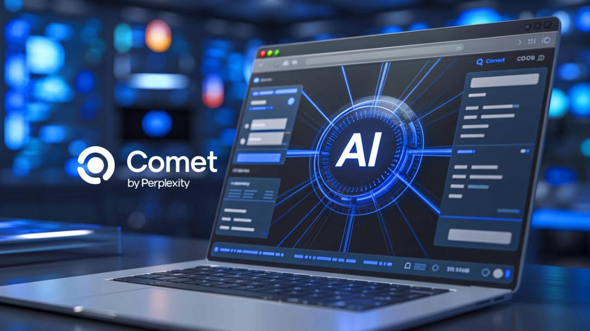 Illustration de Comet, le navigateur innovant de Perplexity, générée par intelligence artificielle.