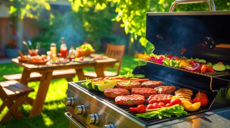Illustration de pratiques de barbecue saines pour préserver la santé, générée par intelligence artificielle.