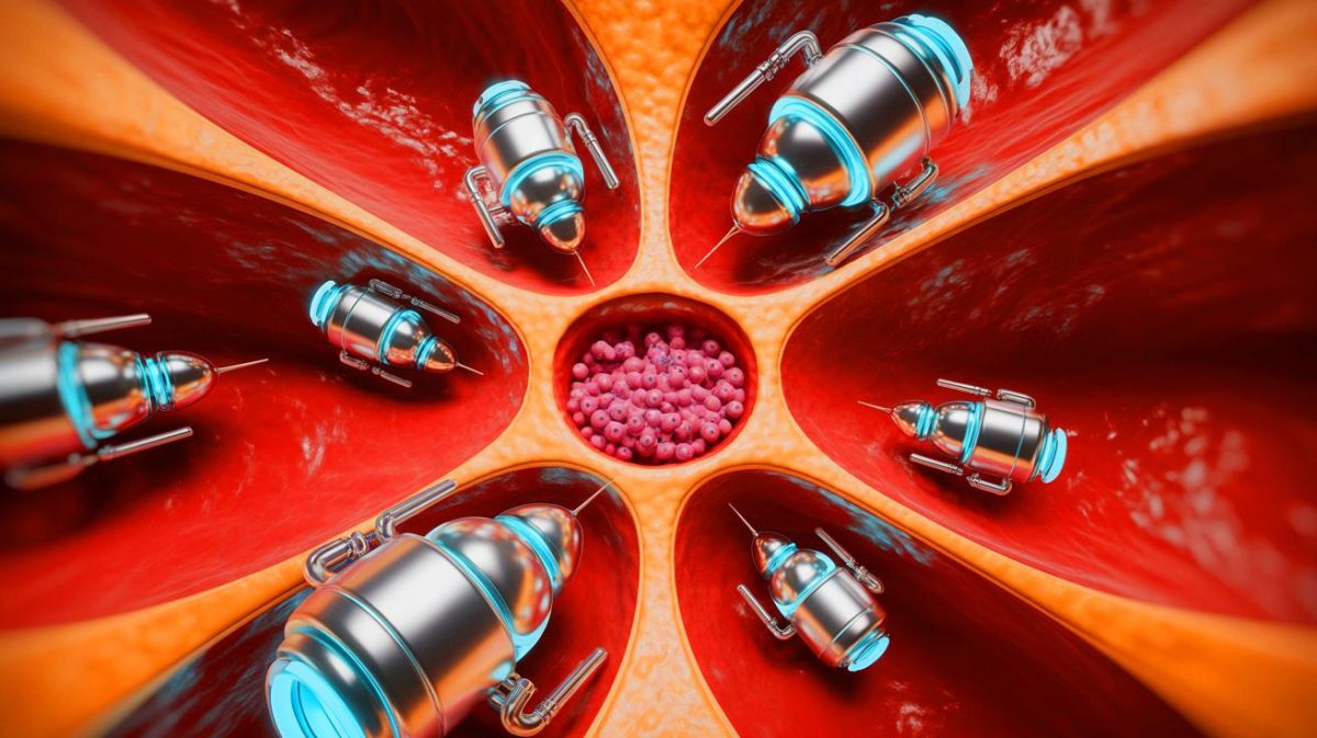 « Ces robots minuscules vont remplacer vos mouchoirs » : la science dévoile une avancée médicale qui va transformer le traitement des sinus bouchés dès demain Illustration de microbots innovants éliminant les infections bactériennes des sinus, générée par intelligence artificielle.