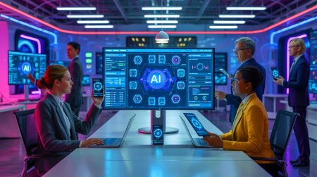 Illustration de l'ère des chatbots marquée par ChatGPT, une création générée par intelligence artificielle.