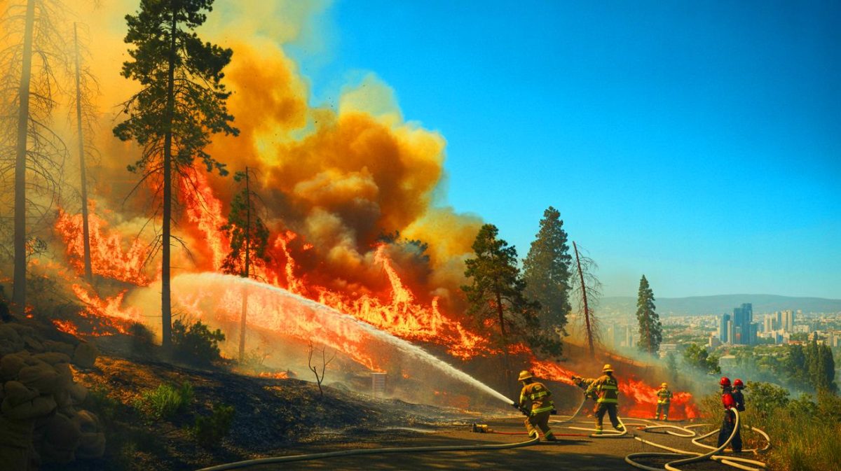 Illustration de l'incendie majeur à Marseille, générée par intelligence artificielle.
