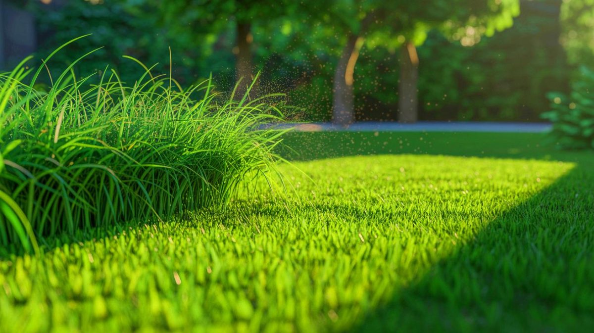 « C’est l’odeur de la terreur végétale » : découvrez la sombre vérité derrière l’arôme envoûtant de l’herbe tondue qui vous hypnotise chaque été Illustration de l'odeur envoûtante de l'herbe coupée révélant un système de défense végétale, générée par intelligence artificielle.