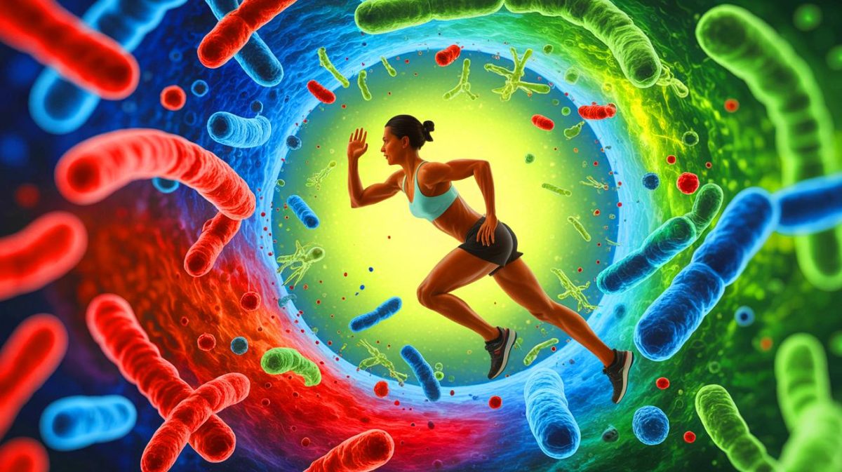 Illustration de l'impact de l'exercice physique sur la lutte contre le cancer, générée par intelligence artificielle.