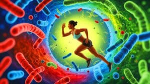 Illustration de l'impact de l'exercice physique sur la lutte contre le cancer, générée par intelligence artificielle.