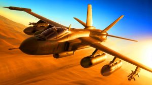 Illustration de la future méga-bombe NGP de l'armée américaine, générée par intelligence artificielle.