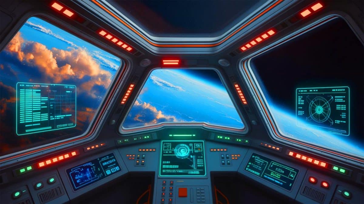 Illustration de ChatGPT pilotant un vaisseau spatial dans le cadre d'un test de compétences. Image réalisée par IA.