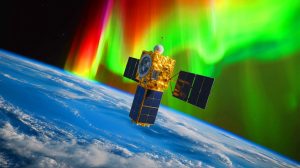 Illustration de l'impact des tempêtes solaires sur les satellites Starlink en orbite basse. Image réalisée par IA.