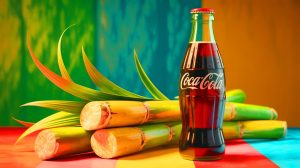 Illustration de Coca-Cola adoptant le sucre de canne aux États-Unis, générée par intelligence artificielle.