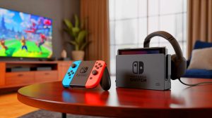 Illustration de l'offre de réductions sur les accessoires Nintendo Switch pendant le Prime Day, générée par intelligence artificielle.