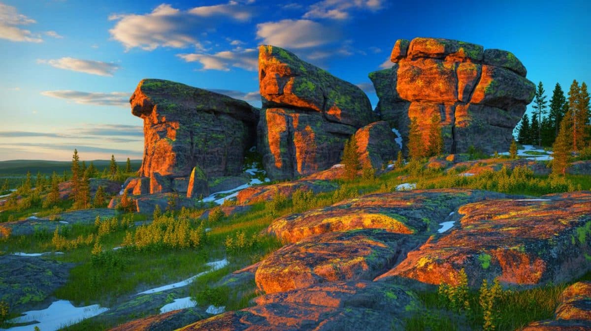 Illustration de la découverte des roches les plus anciennes sur Terre au nord du Québec. Image réalisée par IA.