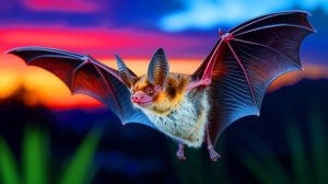 Illustration de la résistance des chauves-souris au cancer grâce à des mécanismes biologiques uniques. Image réalisée par IA.