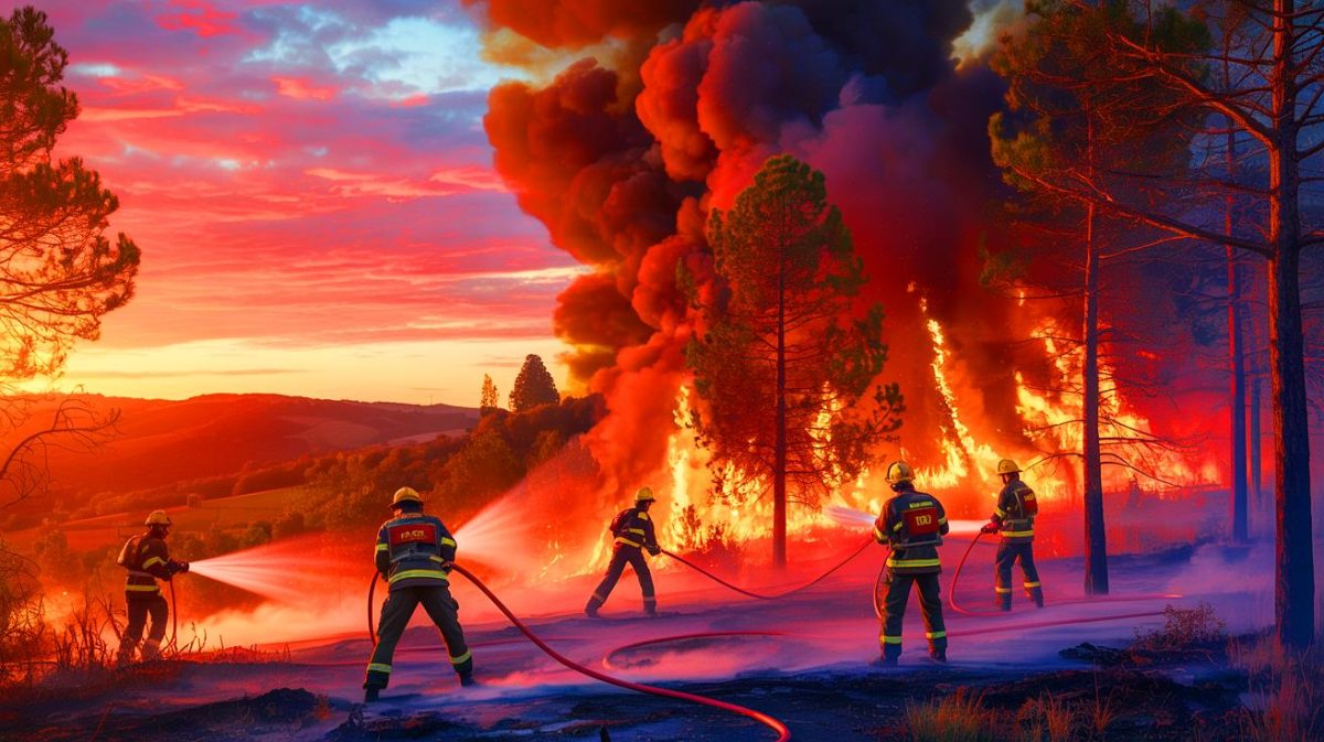 Illustration de l'incendie dévastateur dans l'Aude provoqué par un barbecue mal éteint. Image réalisée par IA.