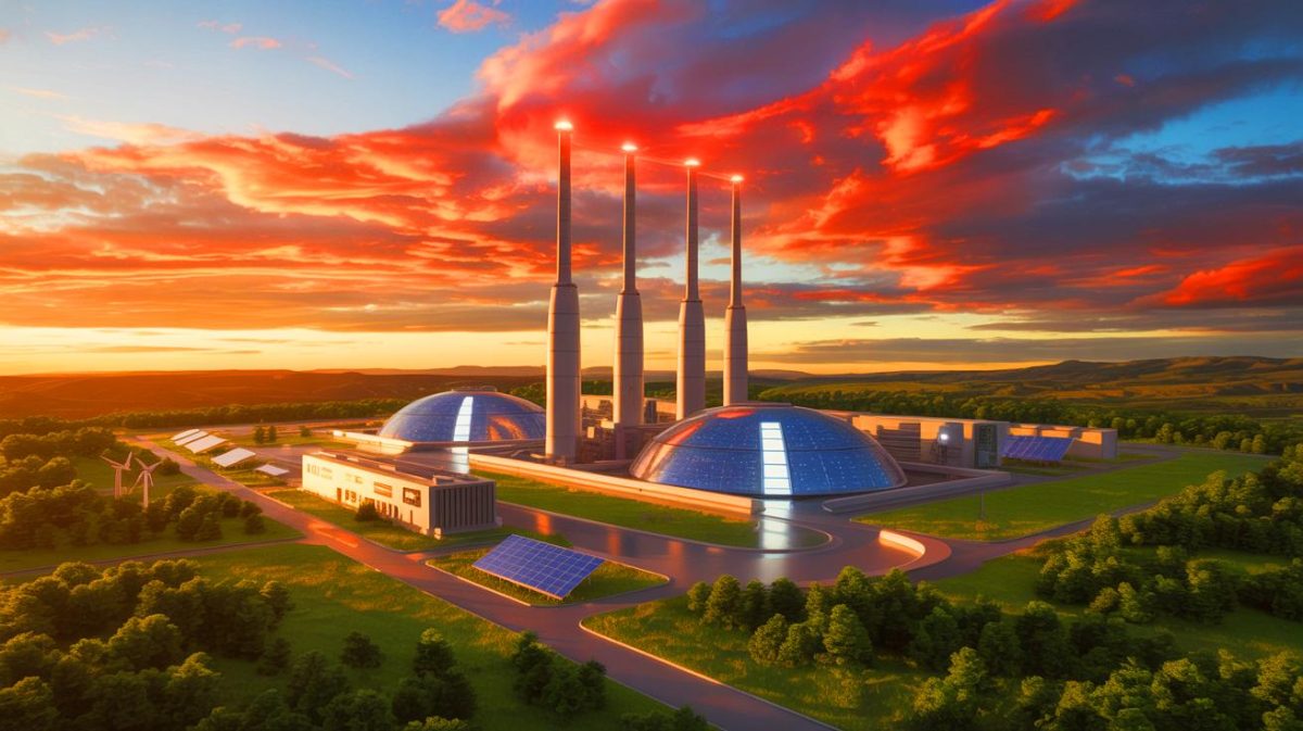 Illustration de l'accord entre Google et Commonwealth Fusion Systems pour l'énergie de fusion nucléaire. Image réalisée par IA.