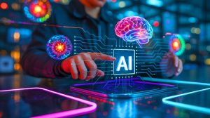 Illustration de l'impact des technologies comme ChatGPT sur les capacités cognitives, générée par intelligence artificielle.