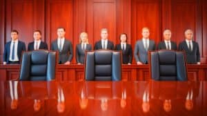 Illustration de l'annonce du non-lieu pour trois anciens membres du gouvernement dans l'affaire de la gestion du Covid-19, créée par intelligence artificielle.