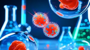 Illustration de la présence de microplastiques dans les liquides reproductifs humains. Image réalisée par IA.