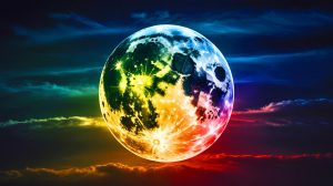 Illustration de la lumière changeante de la Lune, générée par intelligence artificielle.