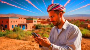 Illustration de l'intensification des efforts de communication au Maroc face aux vagues de chaleur, générée par intelligence artificielle.