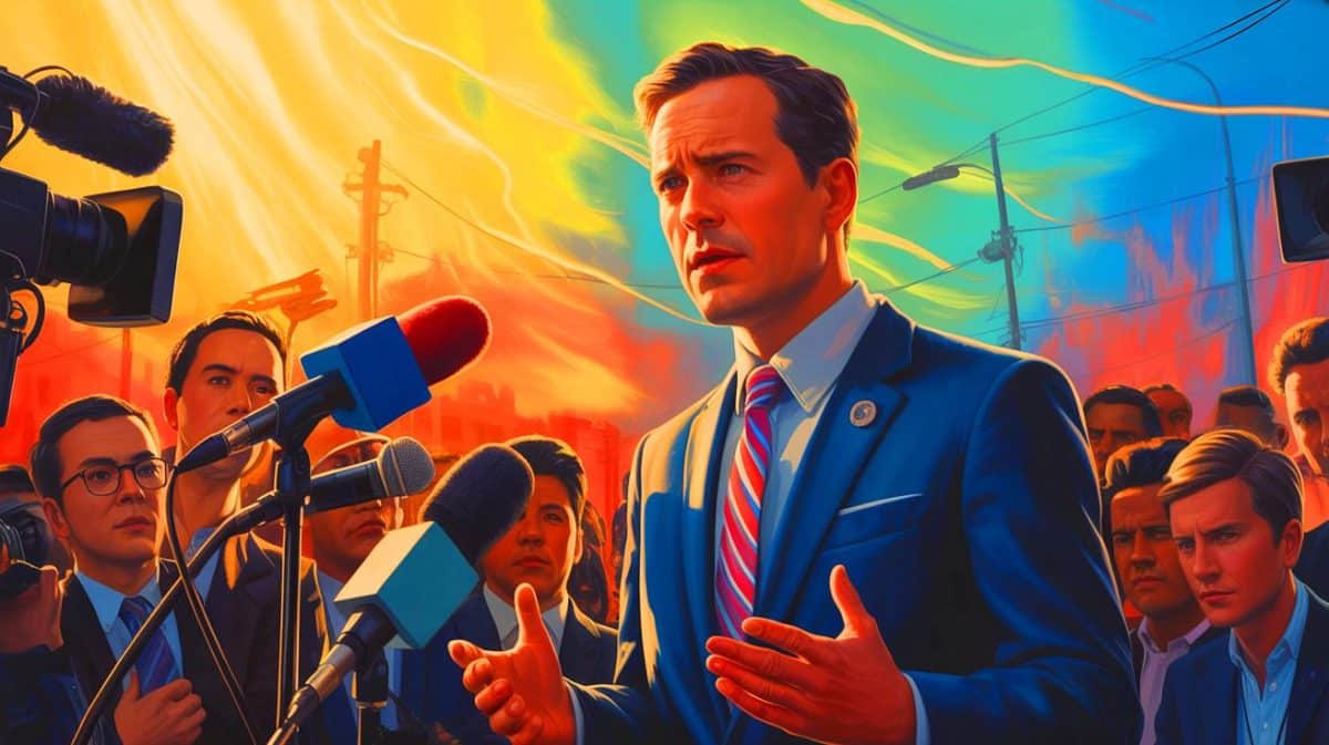 Illustration de la gestion des crises climatiques par les ministres français pendant les canicules. Image réalisée par IA.