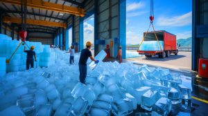 Illustration de l'usine de glace Feichao à Hangzhou, générée par intelligence artificielle.