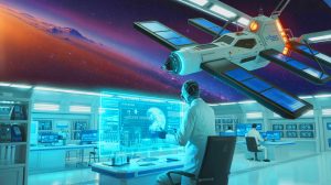 Illustration de l'exploration spatiale et de l'impact des épidémies, créée par intelligence artificielle.