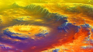 Illustration de la palette de couleurs surprenante de Mars, générée par intelligence artificielle.