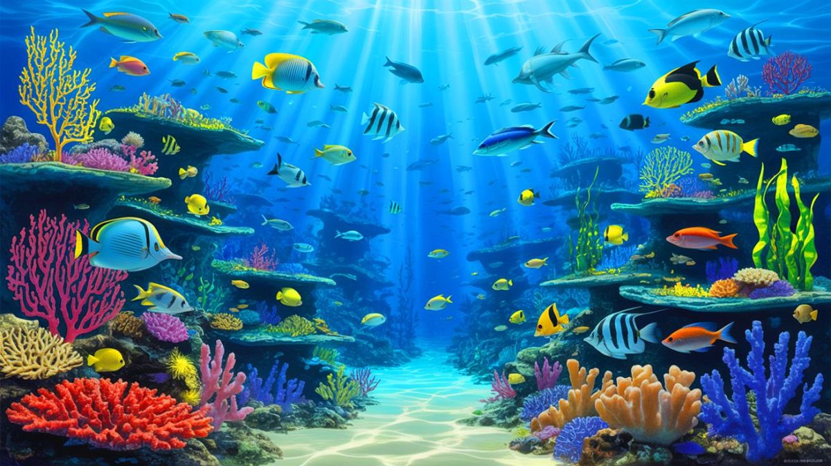 Illustration de la conférence internationale de Nice sur la protection des écosystèmes marins, générée par intelligence artificielle.