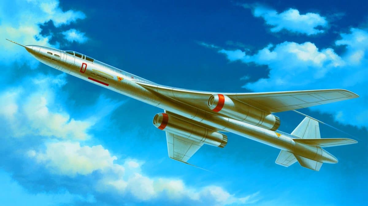 Illustration d'un bombardier à propulsion nucléaire en vol, générée par intelligence artificielle.