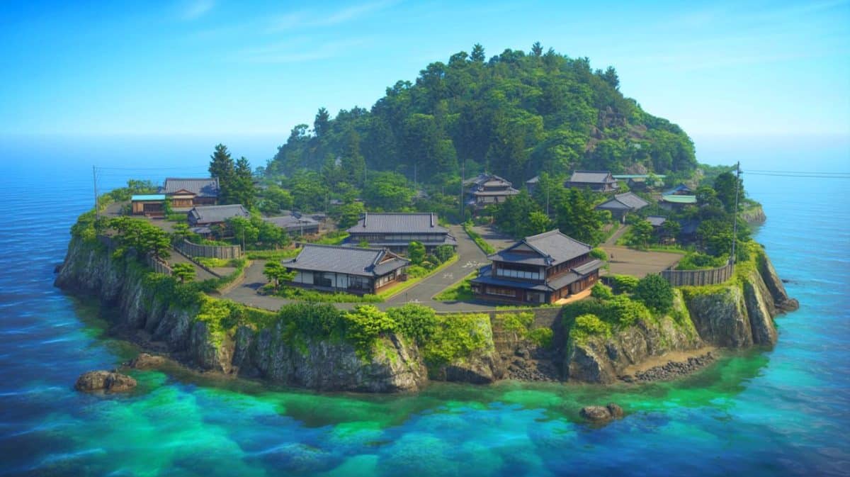 Illustration de l'essaim sismique touchant les îles du sud du Japon, générée par intelligence artificielle.