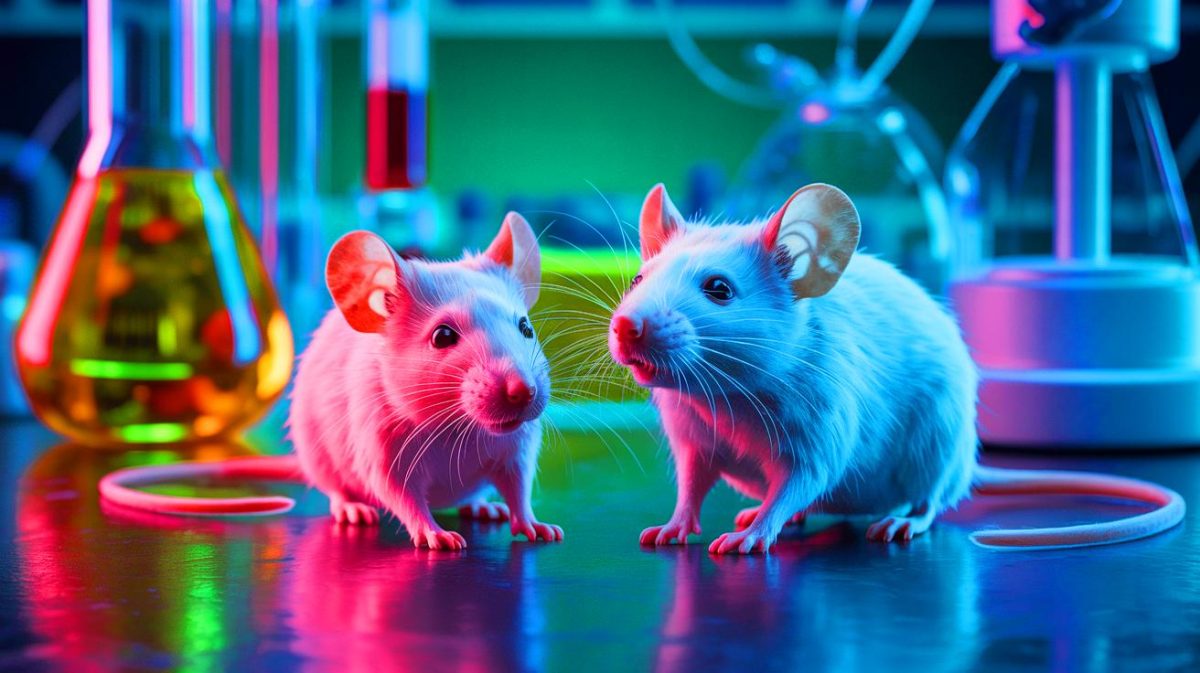 Illustration de souris issues de deux pères biologiques, créée par intelligence artificielle.