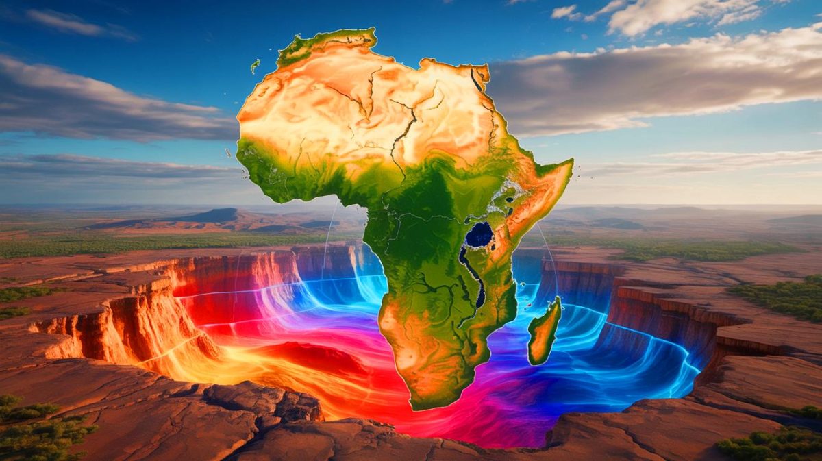 Illustration de la pulsation mystérieuse sous le continent africain. Image réalisée par IA.
