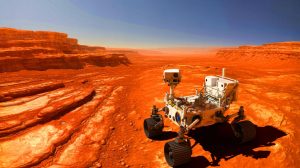 Illustration de la découverte d'un rover de la Nasa sur Mars expliquant l'absence de vie sur la planète rouge. Image réalisée par IA.