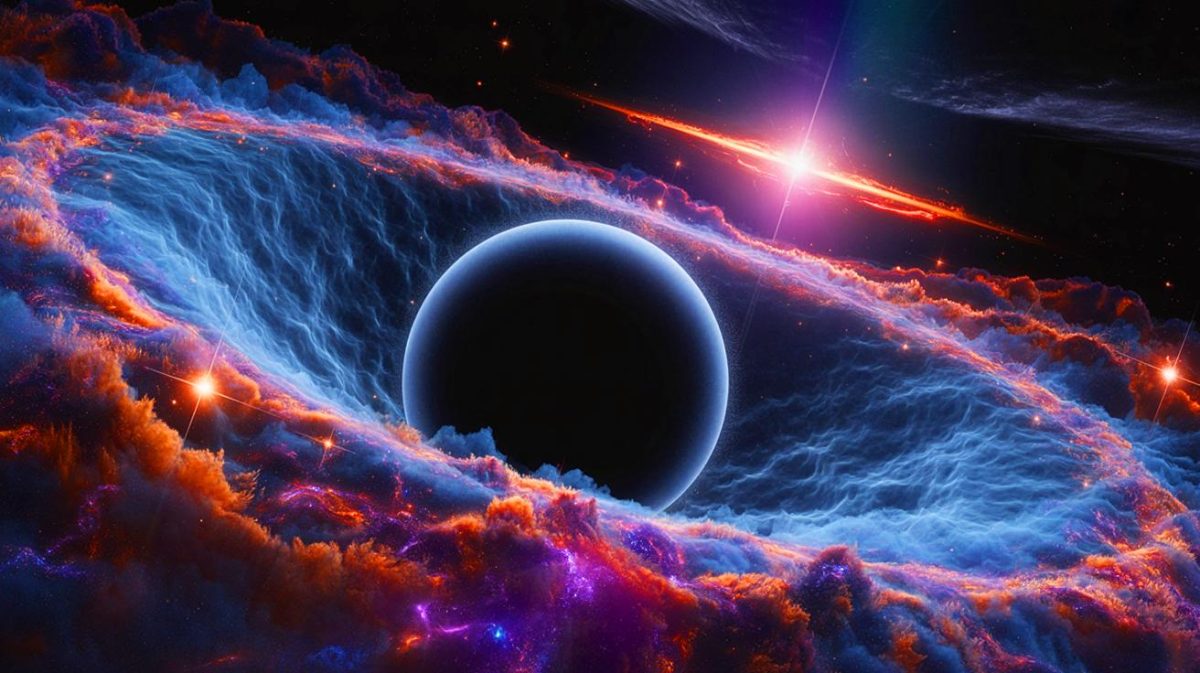 Un univers né d’un trou noir : cette théorie bouleversante défie nos connaissances et pourrait redéfinir la compréhension cosmique actuelle Illustration de la naissance hypothétique de notre Univers à l'intérieur d'un trou noir. Image réalisée par IA.