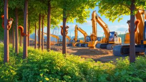 Illustration de militants écologistes perchés dans des arbres pour protester contre le chantier de l'autoroute A69. Image réalisée par IA.