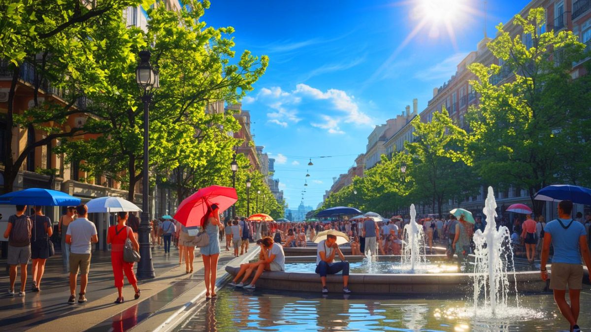 Illustration de l'impact de la canicule précoce sur les villes européennes. Image réalisée par IA.
