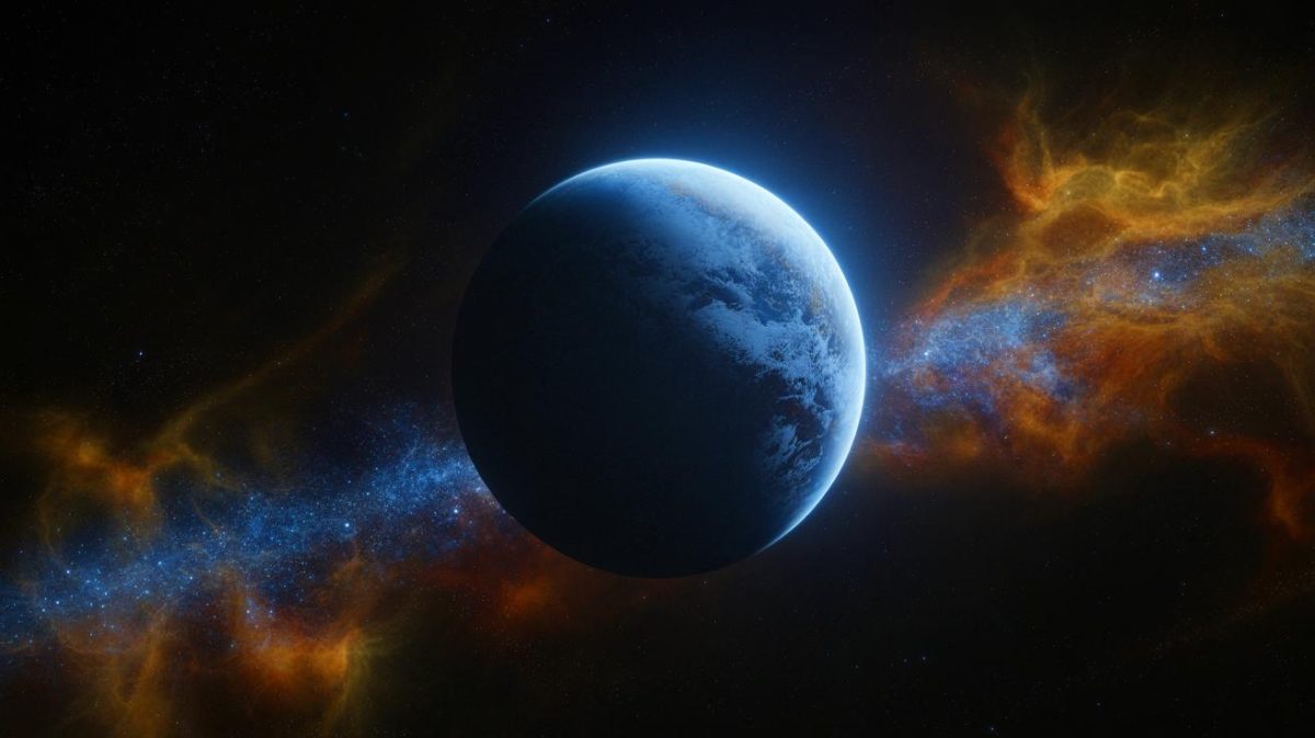 Illustration de la recherche de la Planète Neuf aux confins du Système solaire. Image réalisée par IA.