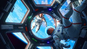 Illustration de l'impact psychologique du voyage spatial sur les astronautes. Image réalisée par IA.